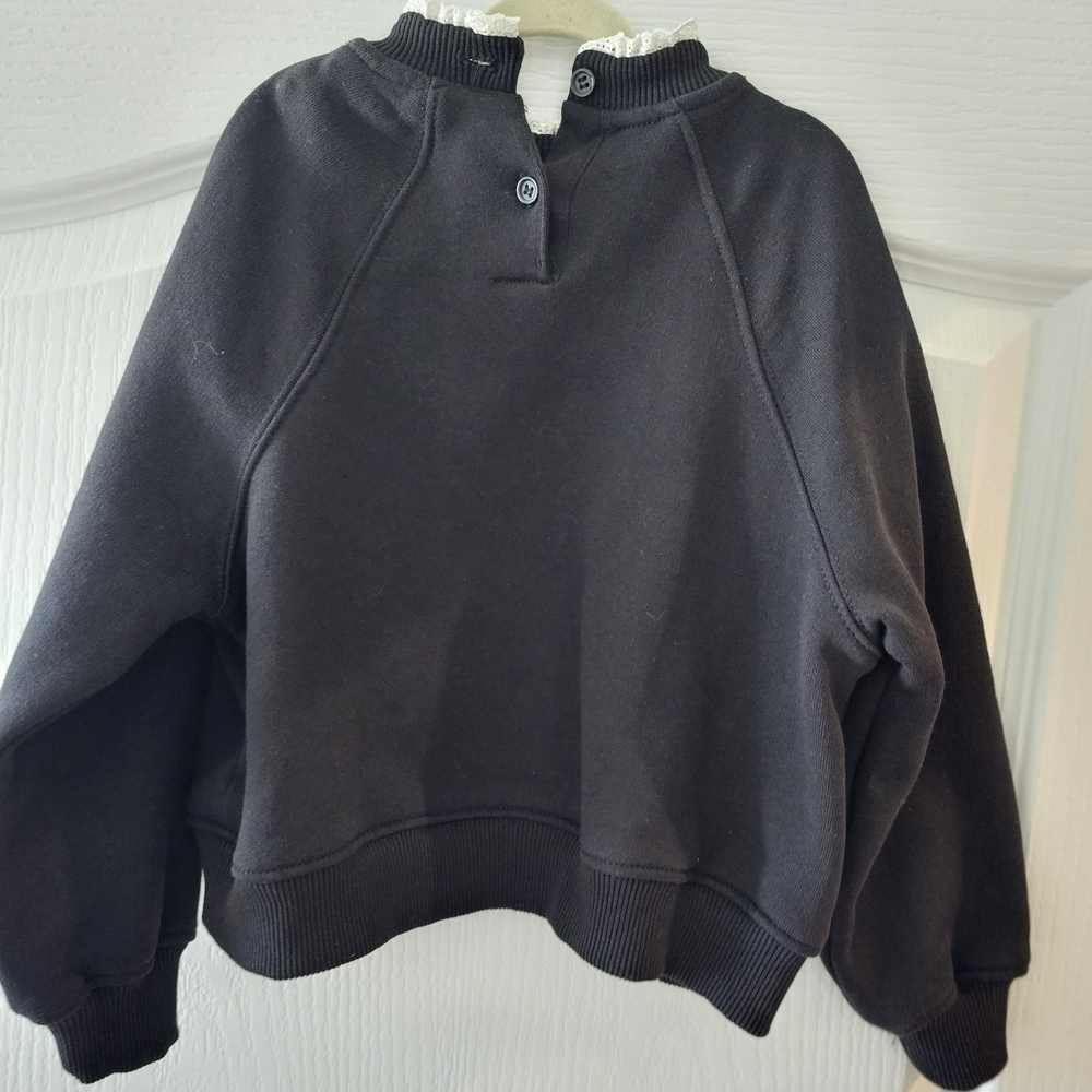 Zara Black Kids Sweater with White Embroidery - Picture 5 of 6